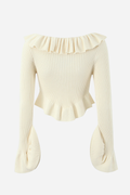 Long Sleeve Ruffle Knit Cardigan
