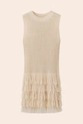 Truda Sleeveless Fringes Knitted Mini Dress