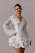 Quintina Floral Applique V-neck Mini Dress