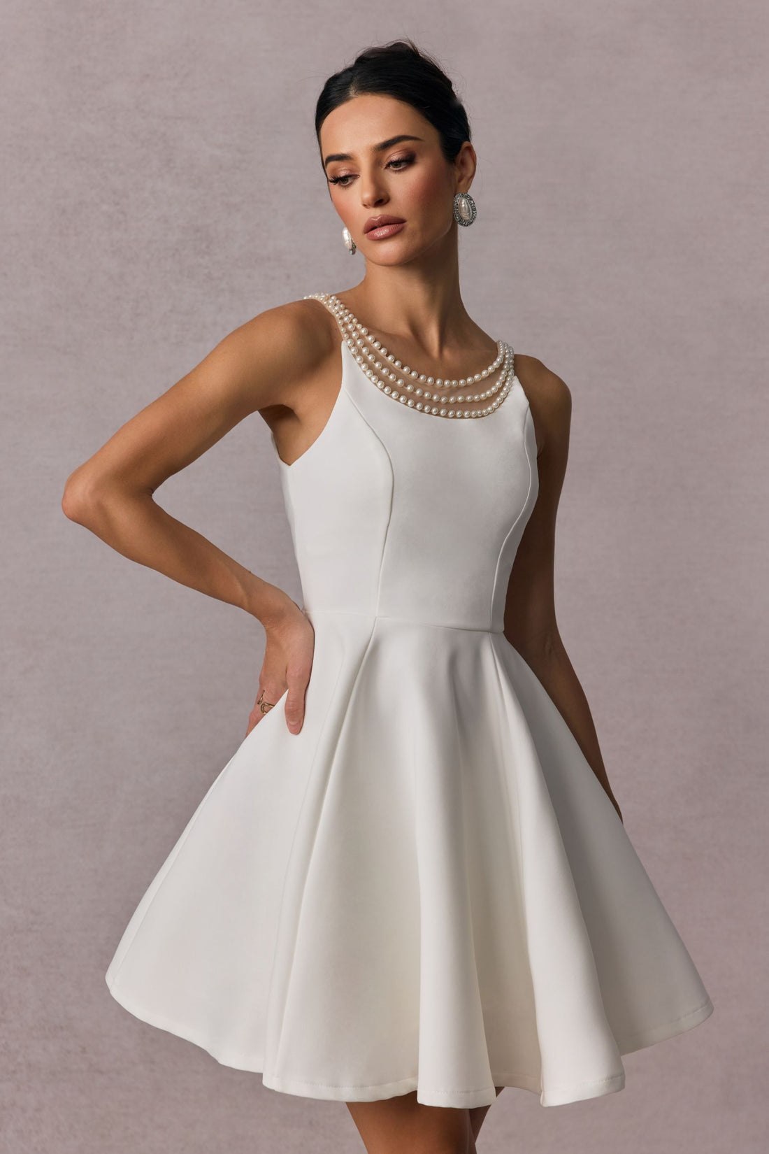 Esther Pearl Embelished Open Back Mini Dress