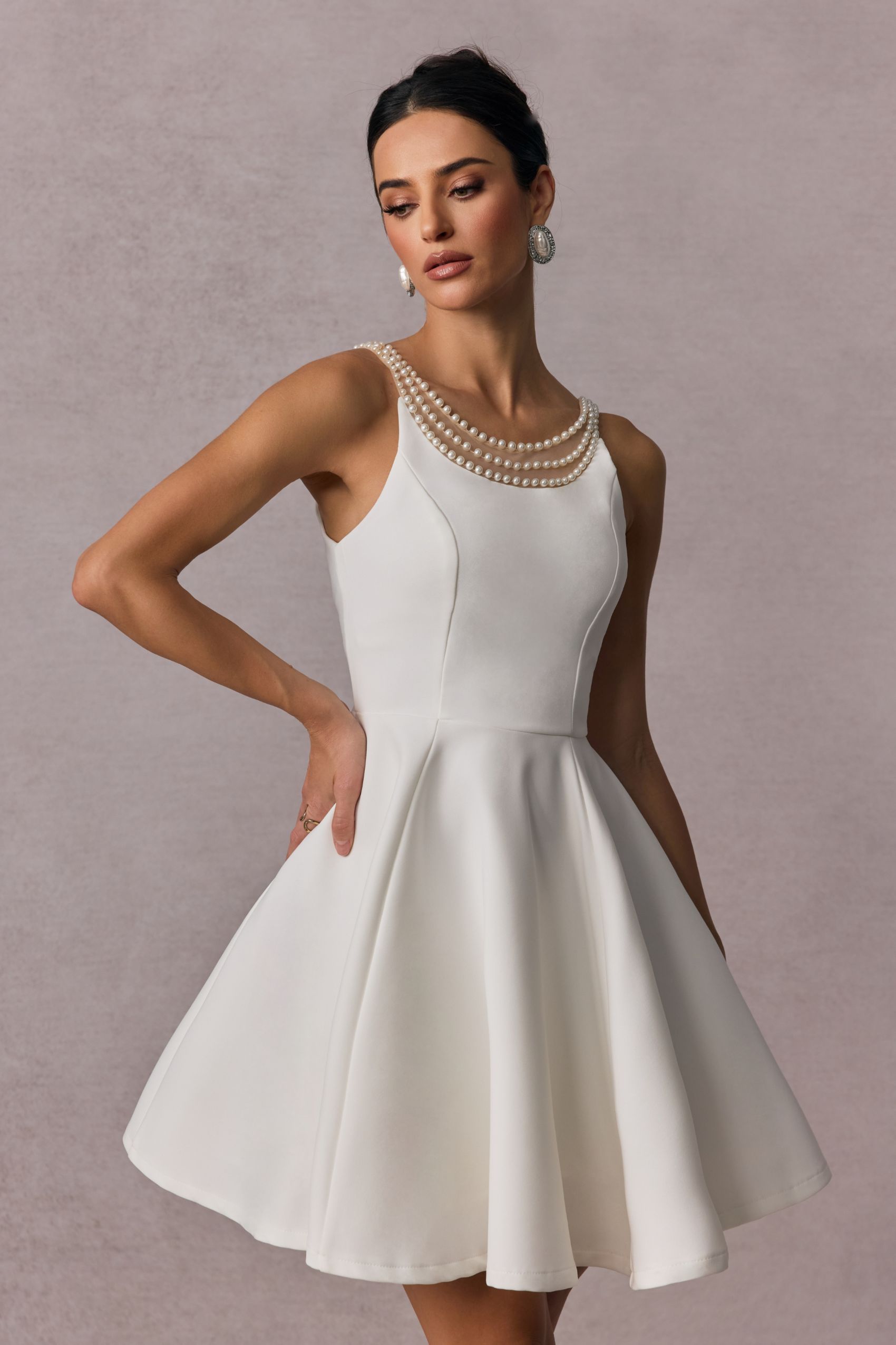 Esther Pearl Embelished Open Back Mini Dress