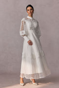 Charlotte High Neck Puff Sleeve Lace Maxi Dress