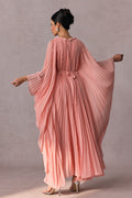 Laura Batwing Sleeve Pleated Maxi Dress