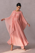Laura Batwing Sleeve Pleated Maxi Dress