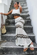 Marcia Striped Halter Top & Maxi Skirt Set