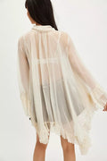 Miranda Ruffle Tie-Neck Chiffon Blouse