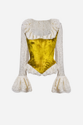 Mona Square Neck Velvet Corset Set