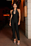 Dana Crystal Embellished Floral Halter Jumpsuit
