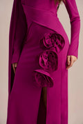 Anastasia Floral Cape Maxi Slit Dress