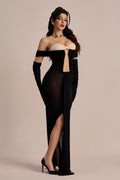 Amanda Off Shoulder Keyhole Maxi Dress
