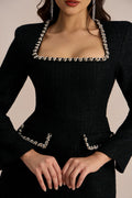 Camilla Square Neck Tweed Mini Dress