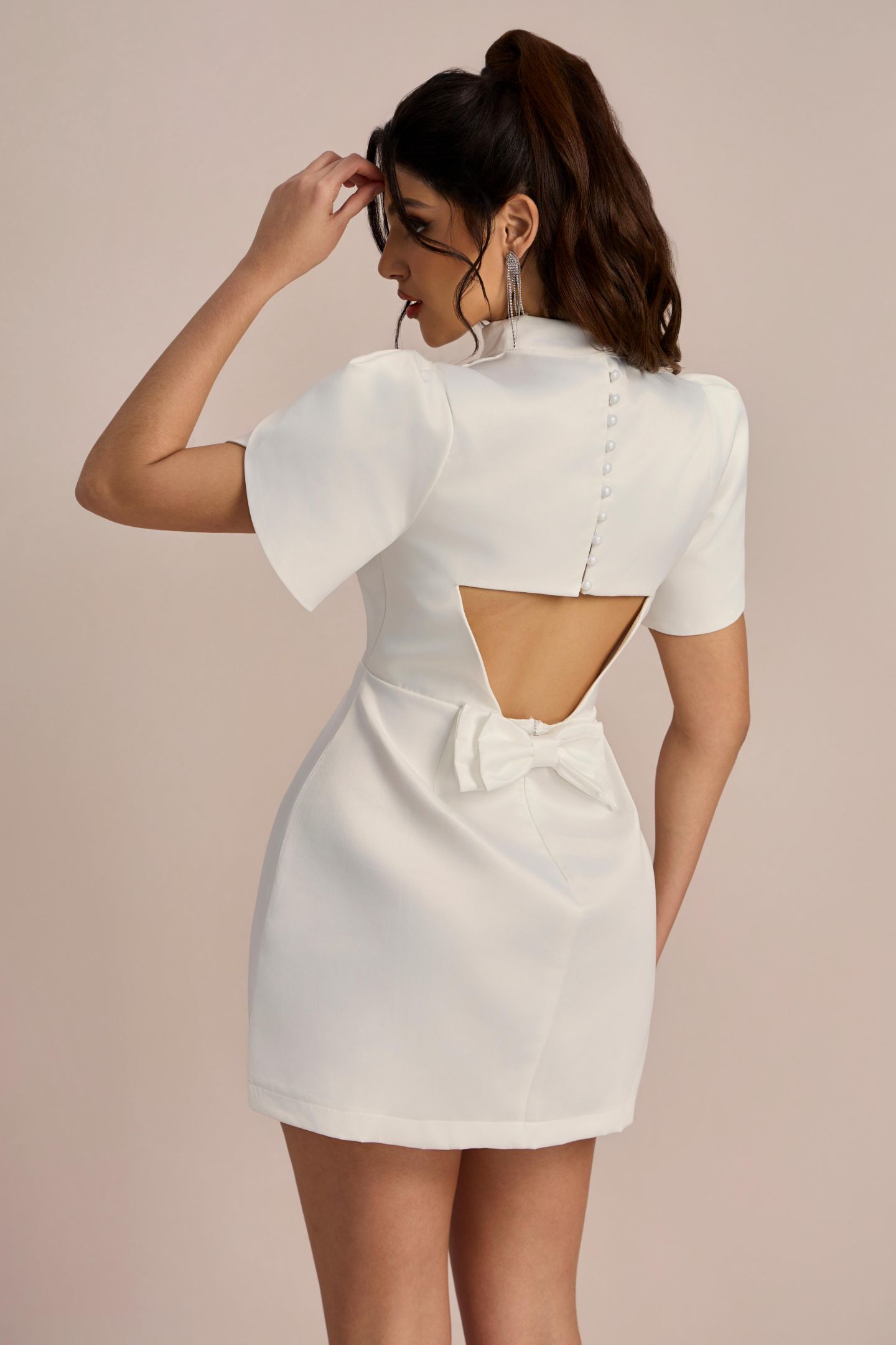 Adela Cut-out Bowknot Mini Dress