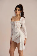 Valentina Long Sleeve Corset Mini Lace Dress