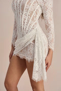Valentina Long Sleeve Corset Mini Lace Dress