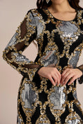 Vivien Sequins Embroidery Sheer Mini Dress