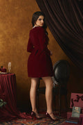 Veromca Embellished Velvet Mini Dress
