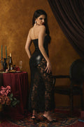 Virginia Strapless Embellished Lace Maxi Dress