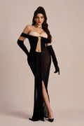Amanda Off Shoulder Keyhole Maxi Dress