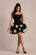 Leona Floral Applique Bandage Mini Dress