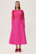 Una Sculpted Sleeves Satin Blouse
