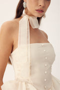 Janice Strapless Ruffle Mini Chiffon Dress
