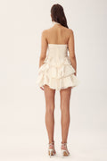 Janice Strapless Ruffle Mini Chiffon Dress