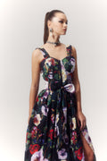 Teresa Floral Printed Sweetheart Midi Dress