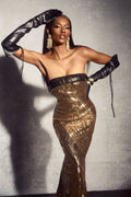 Thera Sequin Strapless Maxi Dress