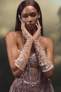 Sparkly Crystal Pearl Gloves