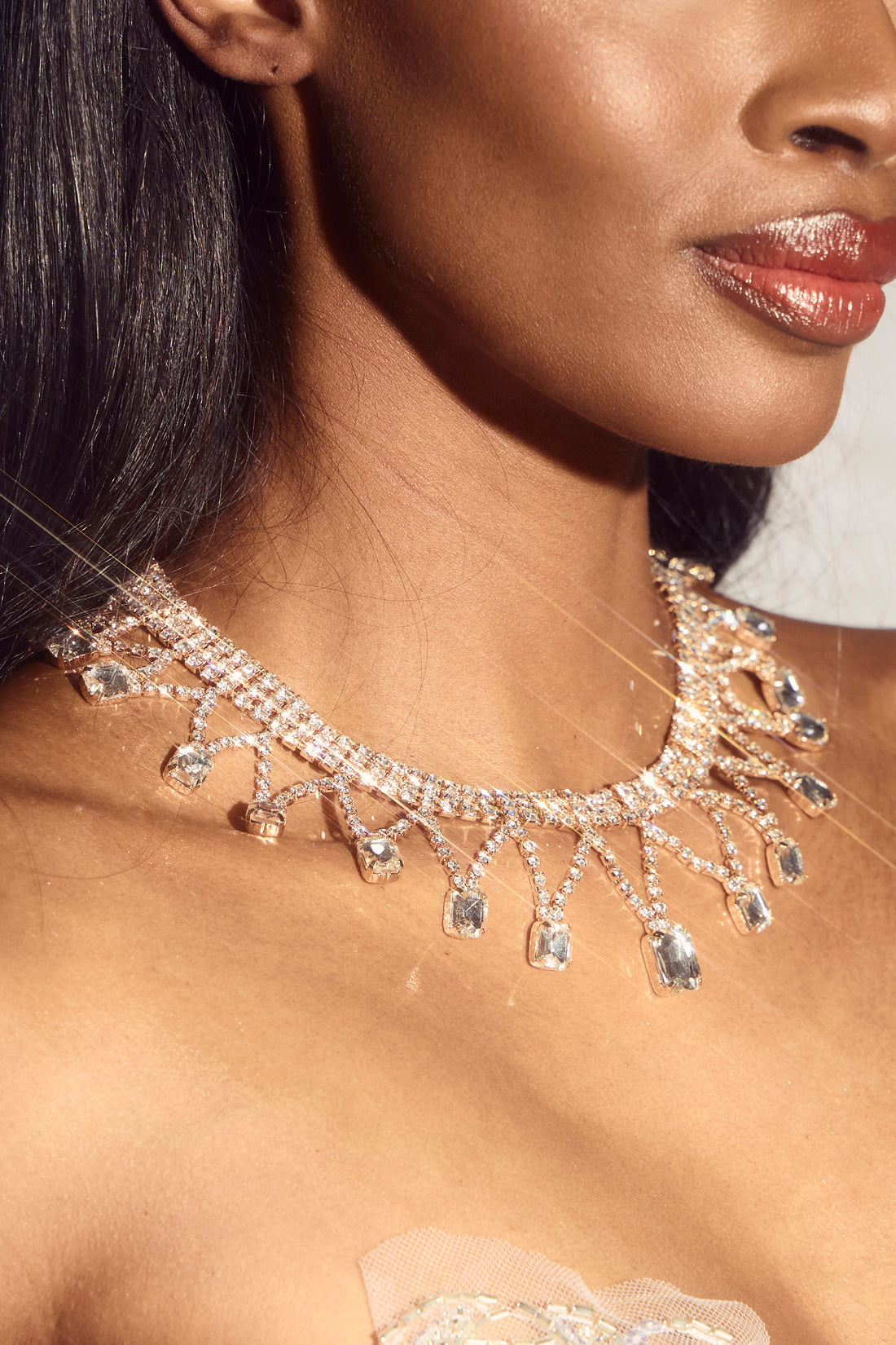 Rhinestone Tassel Necklaces