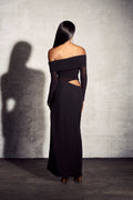 Lillian Off Shoulder Sheer Maxi Mesh Dress