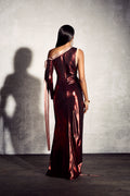 Rebecca Asymmetric Long Sleeve Maxi Dress