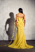 Gloria One Shoulder Ruffle Maxi Chiffon Dress