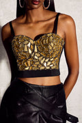 Teresa Mirror Pearls Bustier Top