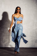 Sabrina Bowknot Denim Top/Pants
