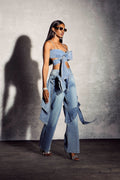 Sabrina Bowknot Denim Top/Pants