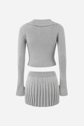 Bowknot Ribbed Three-piece Knitted Set