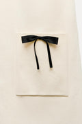 Round Neck Bow Knit Mini Dress