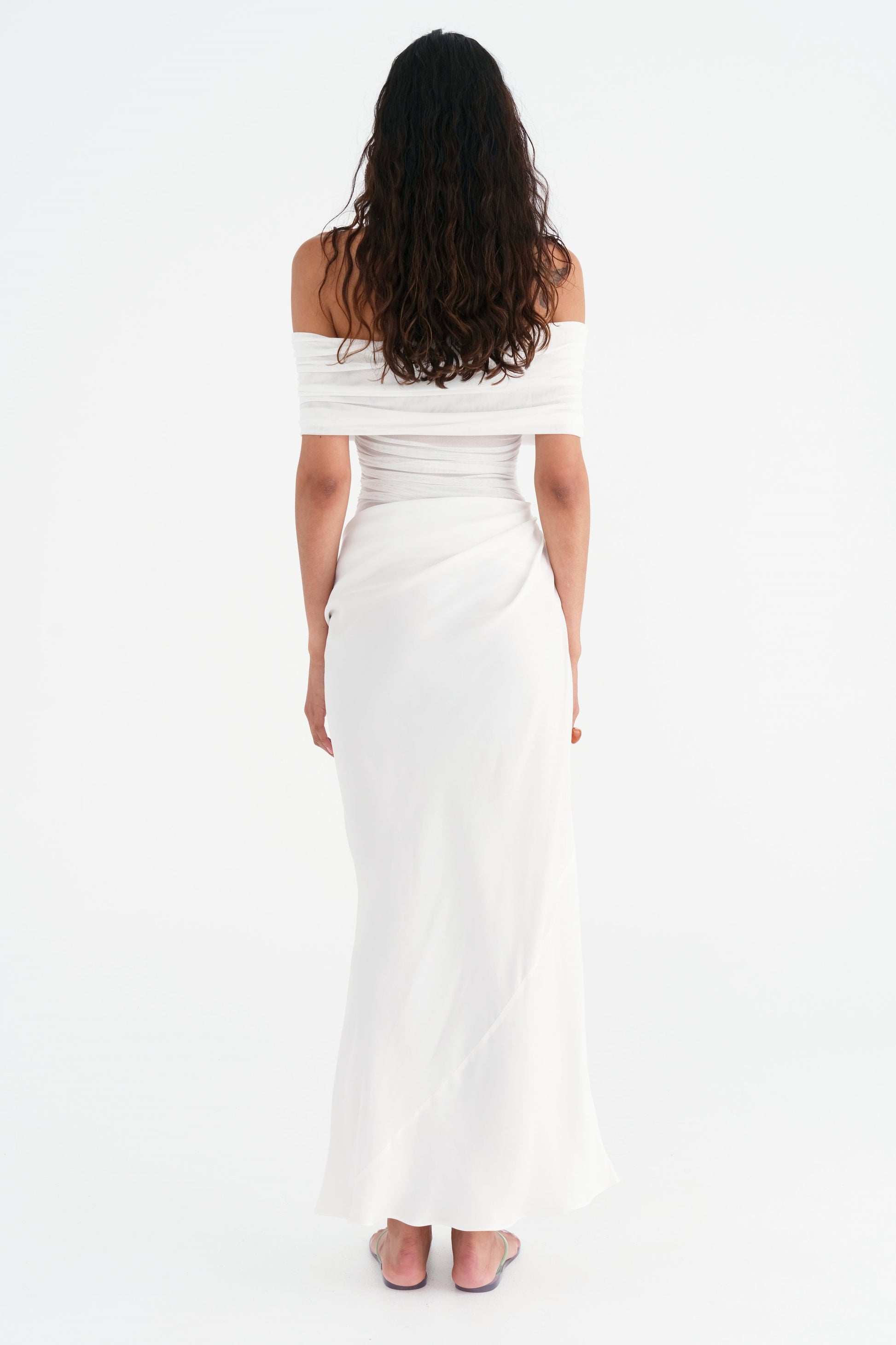 Leona Off Shoulder Sheer Maxi Dress