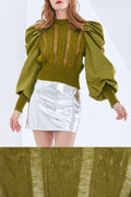 Basia Lantern Sleeve Knit Sweater
