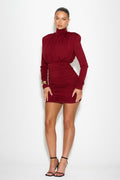 Abigail High Neck Ruched Mini Dress