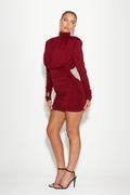 Abigail High Neck Ruched Mini Dress