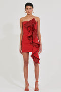 Frederica Sequin Ruffle Strapless Mini Dress
