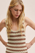 Cecilia Striped Open Back Crochet Maxi Dress