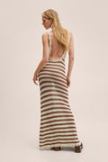Cecilia Striped Open Back Crochet Maxi Dress