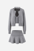 Halter Vest Three-piece Knitted Set