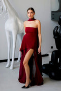 Florence Asymmetrical Chiffon Maxi Dress with Scarf