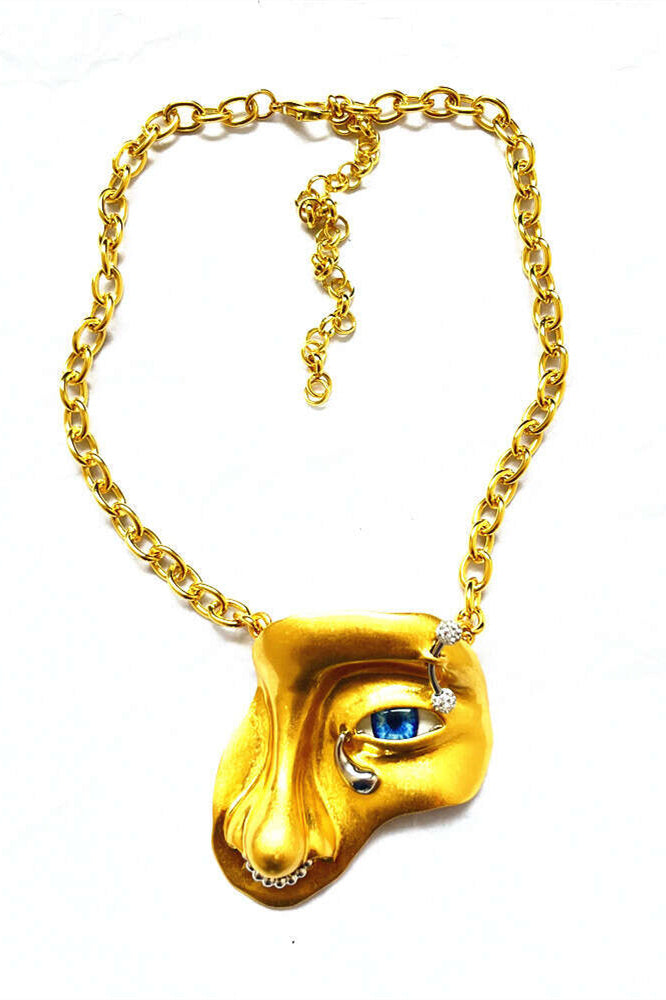 Exaggerated Face Decoration Pendant Necklace