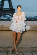 Bonnie Embroidered Lace Puff Sleeve Mini Dress