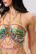 Vivien Halter Neck Beaded Bralette